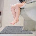 U-shaped Toilet Mat Memory Foam Bath Non-slip Mats Floor Coral Fleece Carpet Rug