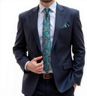 Mens Tie Set Silk Solid Paisley Necktie And Pocket Square Cufflinks Classic Form