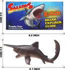 8 Pack Shark Toys With Educational Booklet  Soft Plastic Realistic Shark Figure