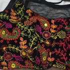 Black And Multicolor Floral Embroidered Choli For Women  Mesh Blouse