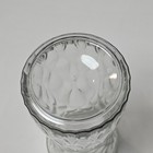 Vintage Clear Textured Glass Flower Vase Wavy Pattern Hourglass Shape 8 5 Inch