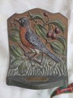 Antique Bradley Hubbard Cast Iron Robin Bird Audubon Garden  1  Bookend Doorstop
