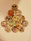 13 Mad Bad Ball Monster Goulie Ugly Face Pinback Buttons Old Vending Nos Sku 99