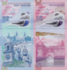 Bermuda 2 5 Dollars 2024 P New Polymer Unc Set 2 Pcs A 1 Prefix Matching No 