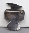 Zuni Vtg Sterling Silver Black Onyx Mother Of Pearl Thunderbird Brooch Pin 1 3 4