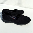 Skechers Seager Stat Wide Fit Womens Shoes Sz 5 5 W Memory Foam Slip On Black