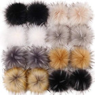 16pcs 4  Faux Fur Pom Pom Balls - Faux Fox Fur  Fluffy For Hats  Scarves  Gloves