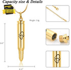 Bullet Shape Urn Necklaces For Ashes Stainless Steel Pendant Cremation Jewelry M