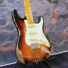 H Heavy Relics Sunburst Electric Guitar Aged Maple Fretsboard Free Shipping