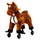 Walking Horse Ride On Pony Toy W  Wheels Plush Rocking Horse For 3-12 Years