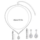 Necklace Earrings Jewelry Set Rhinestone Birthday Wedding Valentine s Day Gift