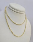 Real 10k Yellow Gold Rope Chain Diamond Cut 16 18 20 22 24 26 28 Inch Men Women