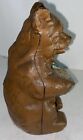 Rare Antique Hubley Brown Bear Holding Blue Honey Pot Cast Iron Still Bank