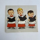 Vintage Mid Century Christmas Greeting Card Cute Choir Boys Gray Red Hallmark