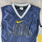 Vintage Nike Hoops Youth Lg 14-18 Basketball Jersey Gray Label Y2k Navy Blue