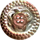 2-1 4  Stunning Xl 19thc Etched   Carved Iridescent Pearl Wheat Button