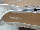 New Woman Sandiex Pointed Toe Slip on Shoes Size 9 5  41 mesh Sequin Silver Tone