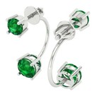 3 0ct Round Cut Solitaire Studs - Gemstone - White Gold - Earrings Screw Back