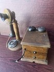 Antique Western Electric Candlestick  Rotary Telephone   Wood Ringer Box
