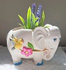 Vintage Handcrafted Porcelaine Baby Elephant 6  Planter Home Shelf Decor Japan 