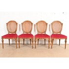 Karges French Regency Louis Xvi Walnut Cane Back Dining Chairs  Set Of Four
