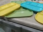 Vintage Mid Century Modern Colonial Plastic Usa Lot 5 Divided Plate  Tray Set 