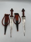 Lot Of 2 Rare Ancient African Arm Dagger Tribal Knives Genuine Leather 10 In