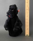 Rare Saf Nero Poodle Hand Puppet   1950s Austria Mohair Vintage Puppy Dog Toy