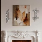 16 5 Inch Black Abstract Metal Wall Art Modern Geometric Iron Sculpture 2 Pcs