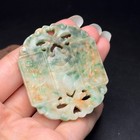 Chinese Antique Qing Dynasty Ancient Jadeite Carved Meilanzhuju Jade Pendants