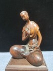 Antique Chinese Boxwood Wood Carved Exquisite Buddha Statue Home Decor Sculpture