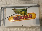 Vintage Farm Seed Sign Dekalb Double Sided  Bracket Hanger