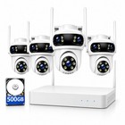 3-lens Security Camera System Outdoor Wireless Audio Wifi Home Cctv 6mp 10ch Nvr