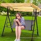3 Seat Porch Patio Swing Replacement Seat Cover Waterproof Oxford Fabric Gray
