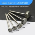 Luo Ke 10 Pcs 8mm - 16mm End Flat Round Shape Diamond Burr - 1 8   Shank