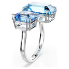 New Millenia Open Ring Octagon Cut  Blue  Rhodium Plated 5694142