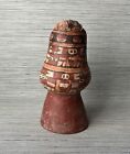 Rare Pre-columbian Mixteca-puebla Of Chelula Footed Ceramic Vessel  7 5 8  Tall