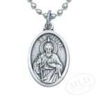 Saint St Jude Medal Pendant Necklace - Zinc Alloy  Made In Italy  1  W 24  Chain