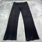 Juicy Couture Towel Terry Cloth Track Pants Womens Small Black Wide Leg Usa Made