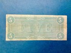  1864 Confederate States Of America  5 Five Dollars - Civil War Note