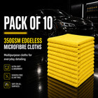 Edgeless Microfibre Cloths 350gsm Yellow 40x40cm Pack Of 10 Car Detailing