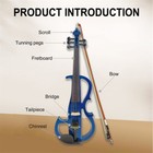 Electric Viola 4 4 Silent Viola Set For Beginner Adults Teens Small Jack Blue