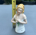 Antique German 3-3 4  Porcelain Half Doll Pin Cushion  8032 - Hairband