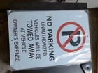 No Parking Sign - 12  X 18   Rust-resistant Steel  Red   White