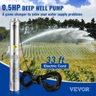 Vevor Deep Well Submersible Pump Stainless Steel Water Pump 0 5hp 28gpm 167 Ft