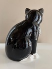 Clay Art 1988 Tuxedo Cat Ceramic Piggy Bank 