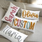Custom Name Punch Needle Pillow  Handmade Embroidery  Nursery Or Bedroom Decor