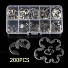 200pcs Stainless Steel 1 5 - 10mm   E Clips C Circlip Retaining Ring Assorted Kit