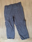 Xcvi Women s Gray Cotton Twill Cargo Pants Elastic Drawstring Waist M