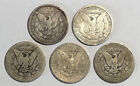 Lot Of 5 Cull 1878-1904  Pre  21  1 Morgan Silver Dollars  5 Coins  Mixed Dates